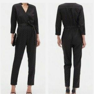 Banana republic black with white polka dots jumpsuit